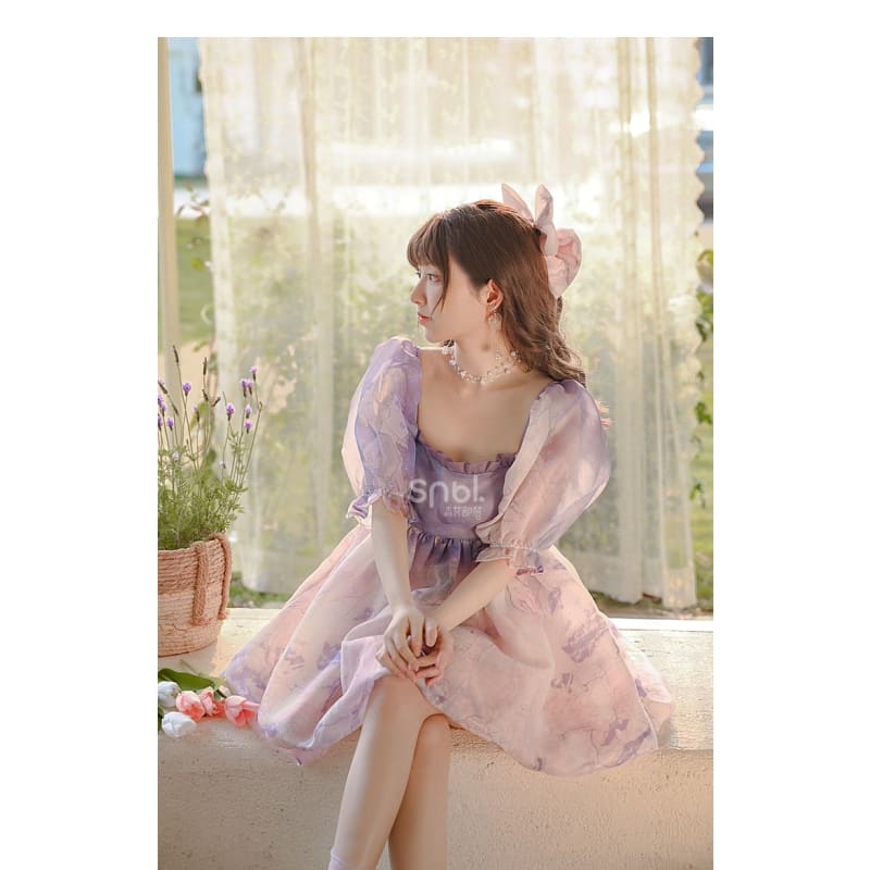 Kawaii Pastel Purple Pink Soft Princess Dress ON627 - dress