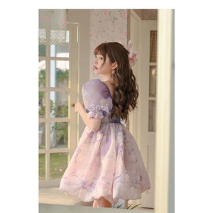 Kawaii Pastel Purple Pink Soft Princess Dress ON627 - dress
