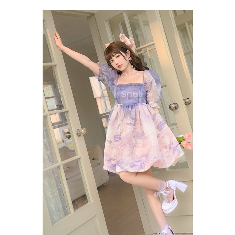 Kawaii Pastel Purple Pink Soft Princess Dress ON627 - dress