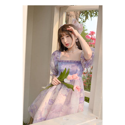 Kawaii Pastel Purple Pink Soft Princess Dress ON627 - dress