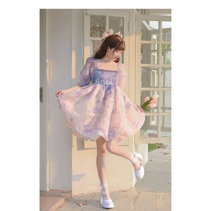 Kawaii Pastel Purple Pink Soft Princess Dress ON627 - dress