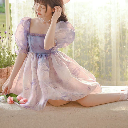 Kawaii Pastel Purple Pink Soft Princess Dress ON627 - dress