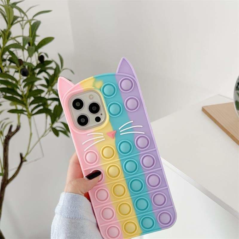 Kawaii Pastel Rainbow Cat Ears Sweet Phone Case SS1782 - 