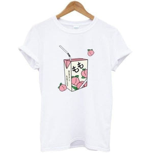 Kawaii Peach Juice Tee Shirt MK14870 - KawaiiMoriStore