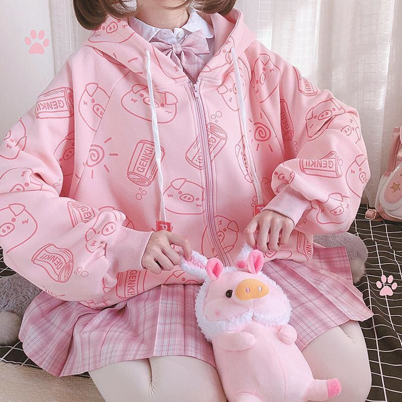 Kawaii Piggy Coat MK15711 - KawaiiMoriStore