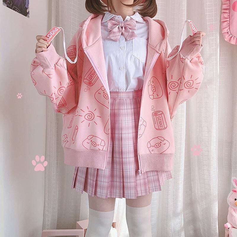 Kawaii Piggy Coat MK15711 - KawaiiMoriStore