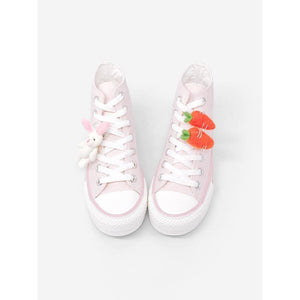 Kawaii Pink Rabbit And Carrot Canvas Shoes MK14807 - KawaiiMoriStore