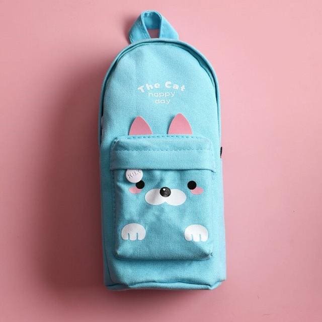 Kawaii Rabbit Cat Canvas Pencil Bag MK14923 - KawaiiMoriStore