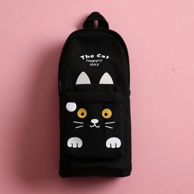 Kawaii Rabbit Cat Canvas Pencil Bag MK14923 - KawaiiMoriStore