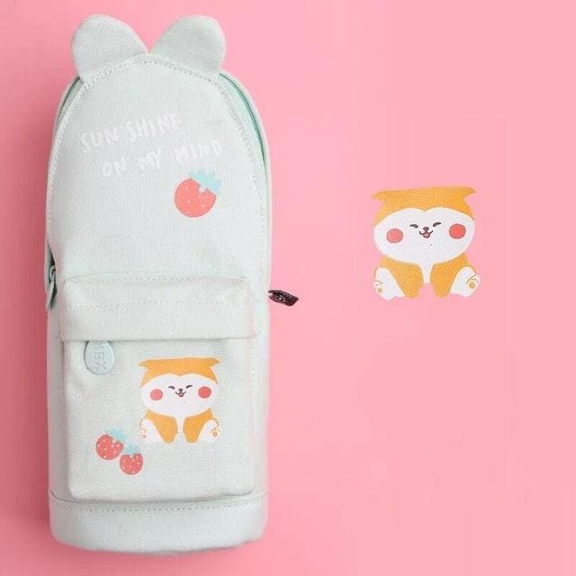 Kawaii Rabbit Cat Canvas Pencil Bag MK14923 - KawaiiMoriStore