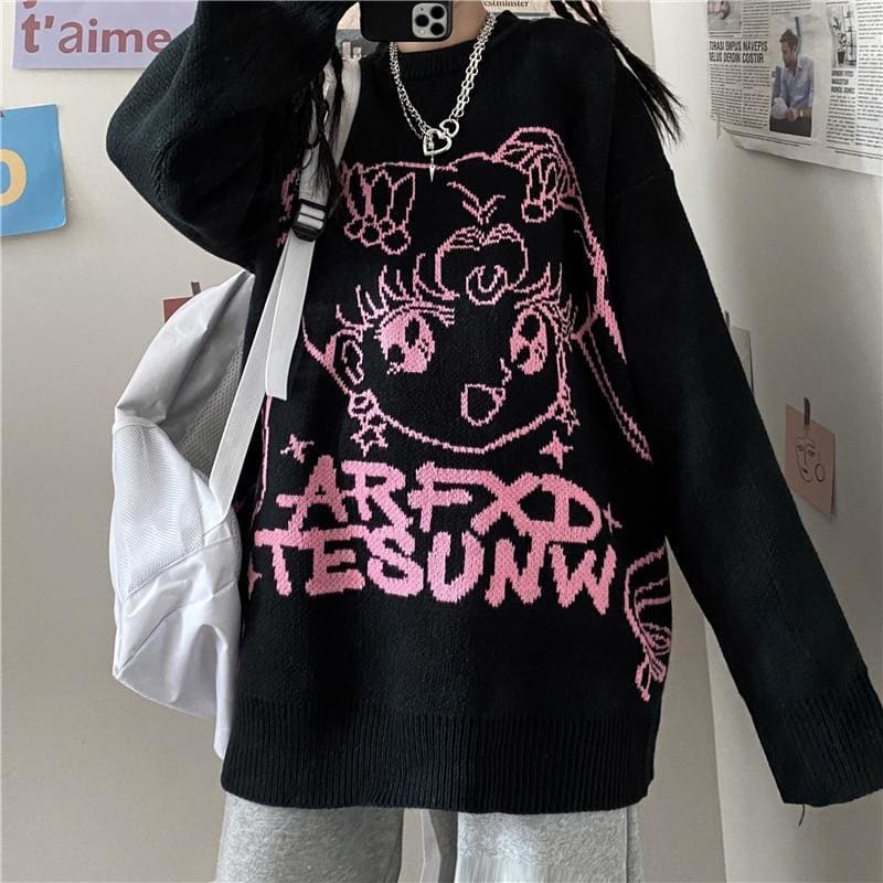 Kawaii Sailor Moon Knitted Sweater MK15960 - KawaiiMoriStore