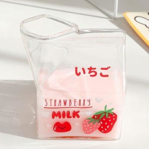 Kawaii Square Milk Carton Glass Cup MK15084 - KawaiiMoriStore