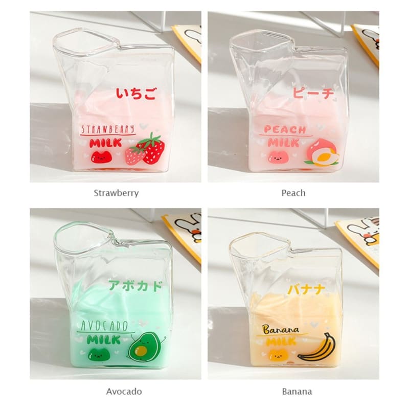 Kawaii Square Milk Carton Glass Cup MK15084 - KawaiiMoriStore