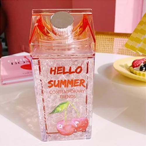 Kawaii Straw Fashion Ice Fruit Water Bottle MK15112 - KawaiiMoriStore