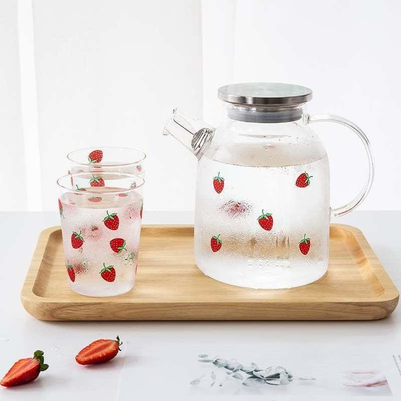 Kawaii Strawberry Glass Water Pot MK16590 - Bottle