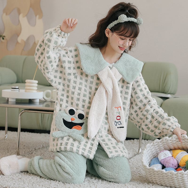 Kawaii Styles Lovely Cartoon Plush Pajamas ON265 - D /