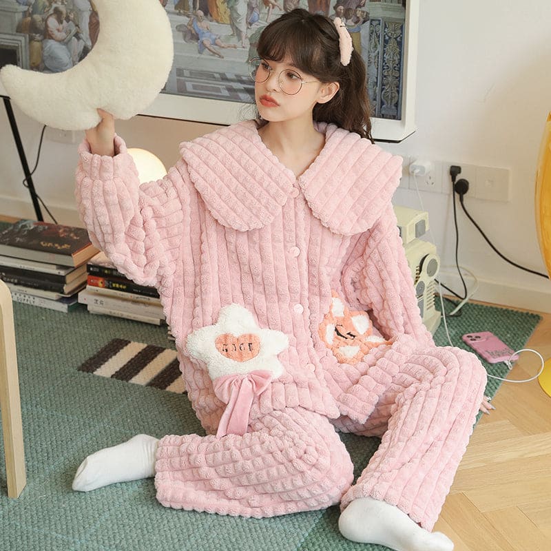 Kawaii Styles Lovely Cartoon Plush Pajamas ON265 - E /