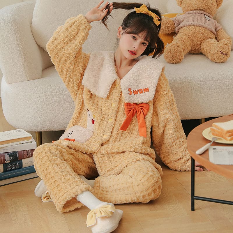 Kawaii Styles Lovely Cartoon Plush Pajamas ON265 - F /