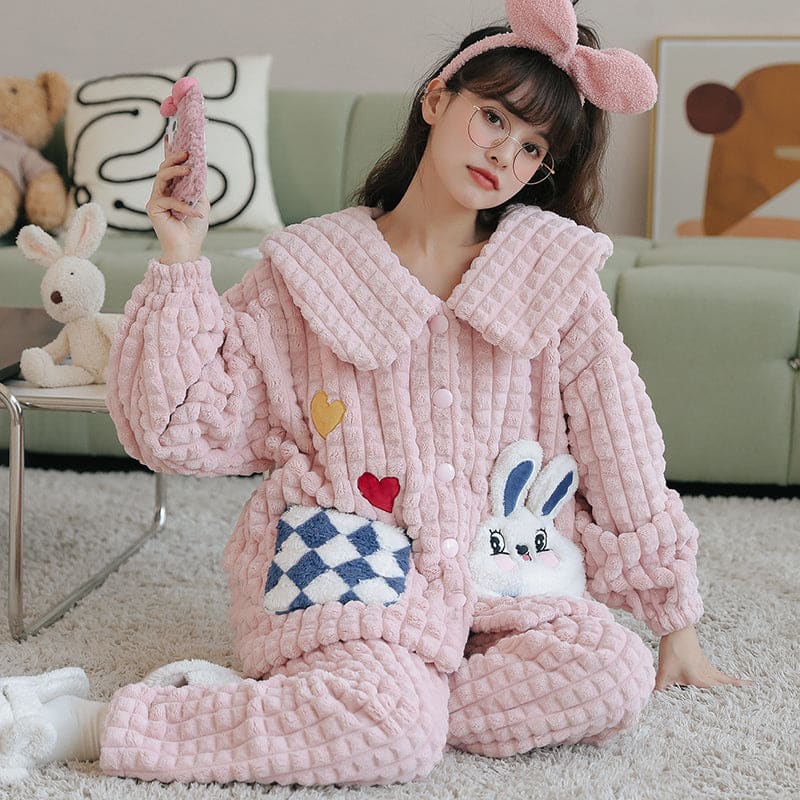 Kawaii Styles Lovely Cartoon Plush Pajamas ON265 - G /