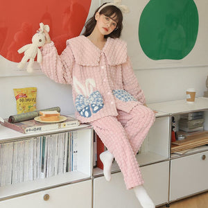 Kawaii Styles Lovely Cartoon Plush Pajamas ON265 - H /