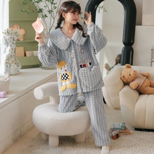 Kawaii Styles Lovely Cartoon Plush Pajamas ON265 - K /