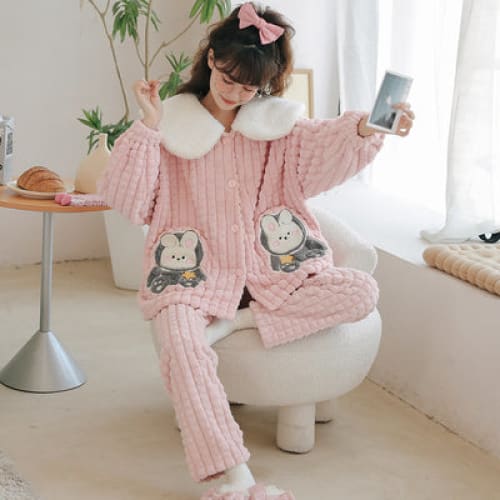 Kawaii Styles Lovely Cartoon Plush Pajamas ON265 - L /