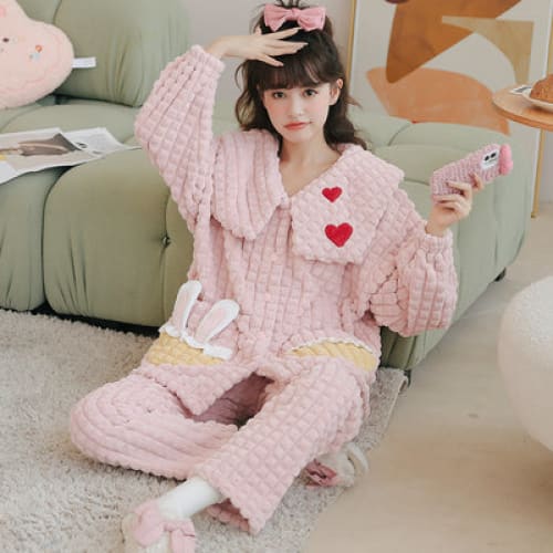 Kawaii Styles Lovely Cartoon Plush Pajamas ON265 - M /