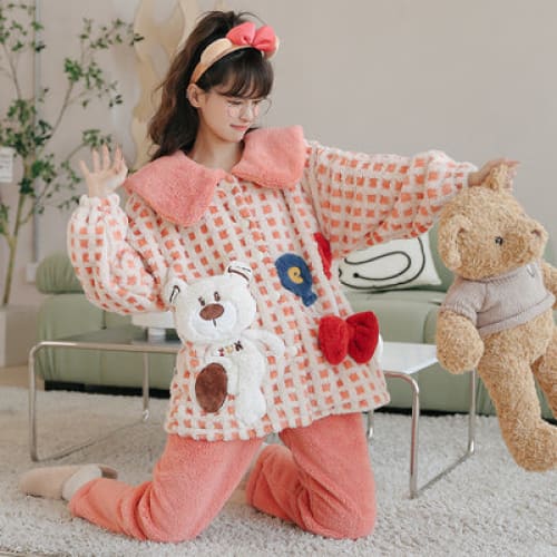 Kawaii Styles Lovely Cartoon Plush Pajamas ON265 - P /