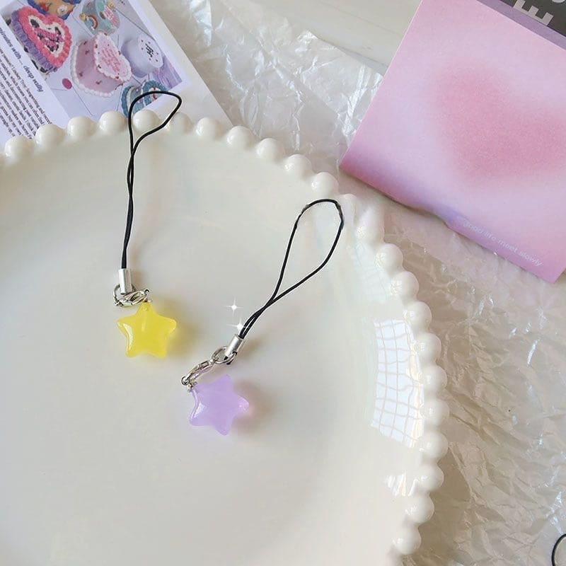 Kawayi Cute Crystal Phone Charm - Lovesickdoe - 6 Pieces Set