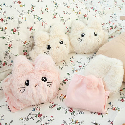 Kitty Ears Cartoon Cute Plush Lingerie Set MK15527 - KawaiiMoriStore