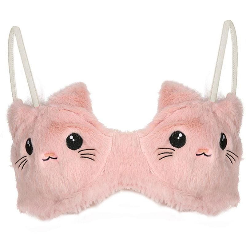 Kitty Ears Cartoon Cute Plush Lingerie Set MK15527 - KawaiiMoriStore