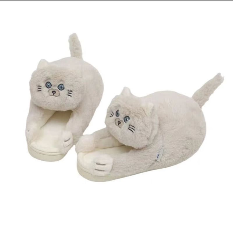 Kitty Home Slippers - A-beige / US 6-7/UK 5-5.5/EU 36-37 -