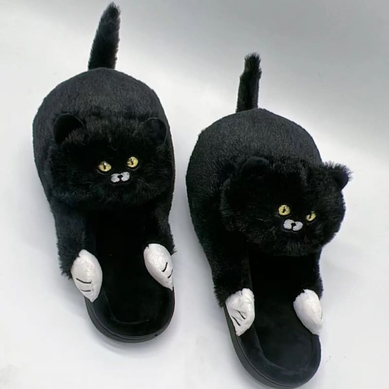 Kitty Home Slippers - A-black / US 6-7/UK 5-5.5/EU 36-37 -