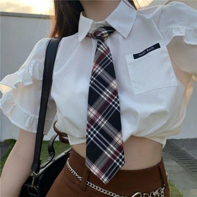 Korean Style Fashion Hight Wait Pleated Skirt Black Tie 