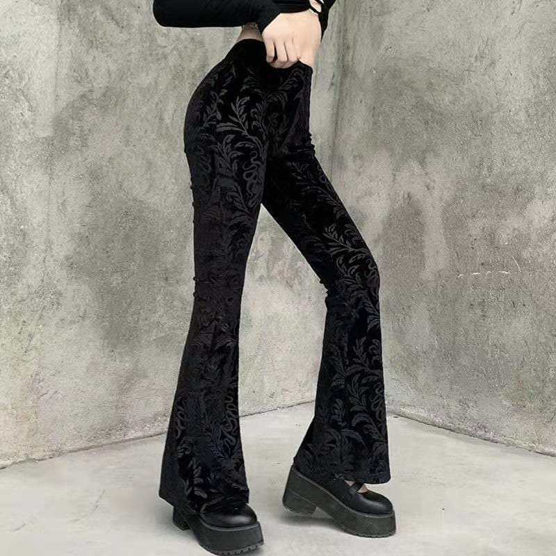 Lace cross stretch thin flared wide-leg pants - pants