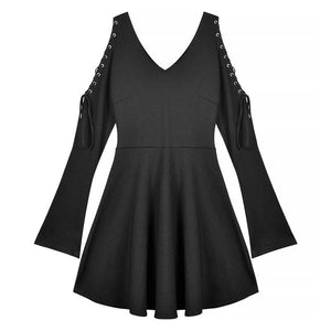 Lace Up V Neck High Waist Dress MK14922 - KawaiiMoriStore