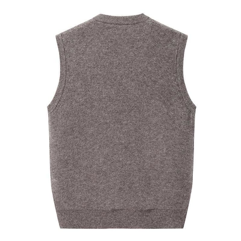 Lester - V-Neck Pure Cashmere Winter Sweater Vest - vest