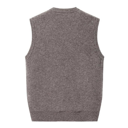 Lester - V-Neck Pure Cashmere Winter Sweater Vest - vest