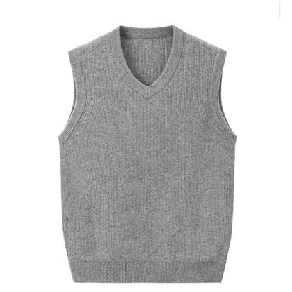 Lester - V-Neck Pure Cashmere Winter Sweater Vest - vest