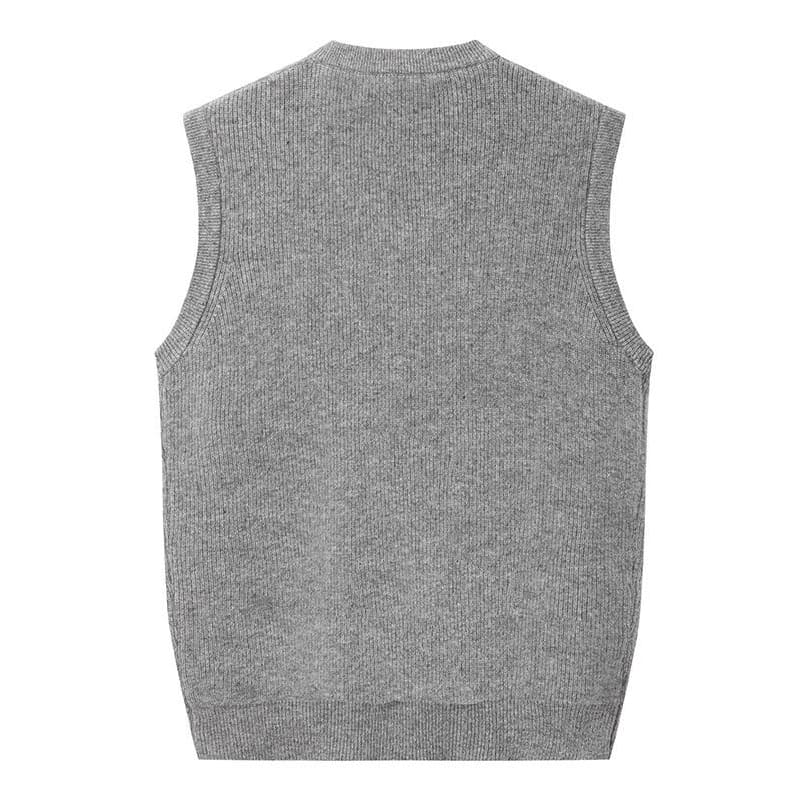 Lester - V-Neck Pure Cashmere Winter Sweater Vest - vest