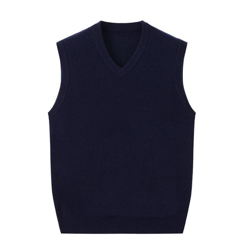 Lester - V-Neck Pure Cashmere Winter Sweater Vest - vest