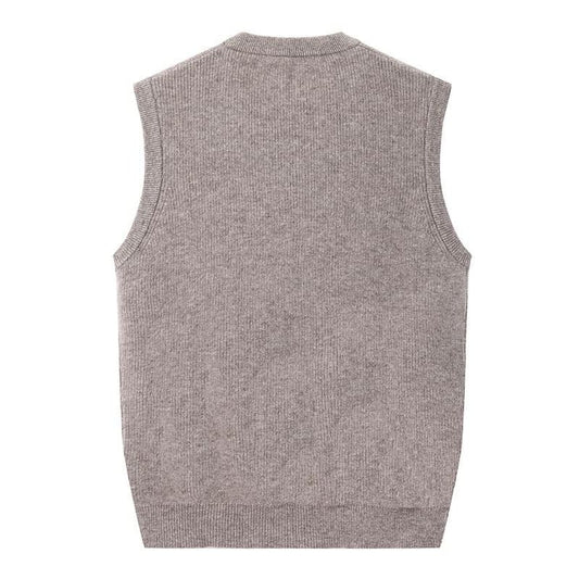 Lester - V-Neck Pure Cashmere Winter Sweater Vest - vest