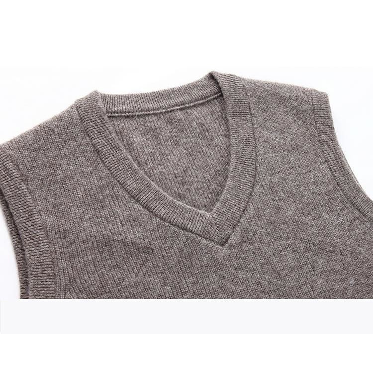 Lester - V-Neck Pure Cashmere Winter Sweater Vest - vest