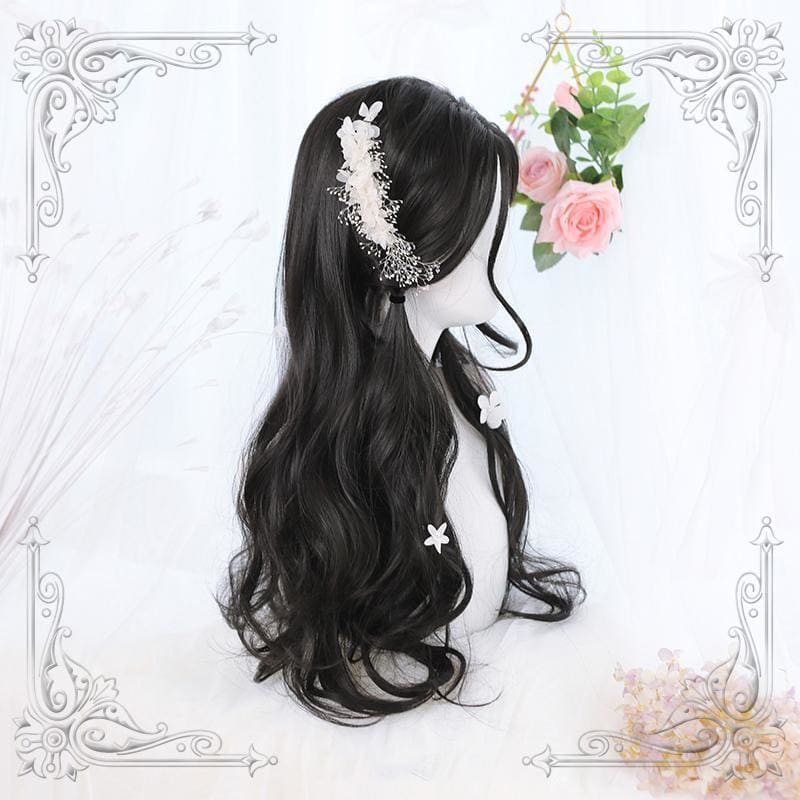 Lolita Black Mid Length Curly Wig MK15737 - KawaiiMoriStore