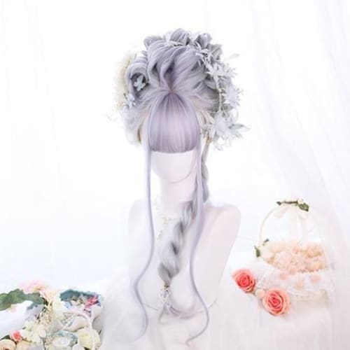 Lolita Bleach Purple Large Waves Long Curly Hair MK0470 - KawaiiMoriStore