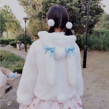 Lolita bowknot Rabbit Ear Puffy Sleeve Hoodie Jumper MK15176 - KawaiiMoriStore