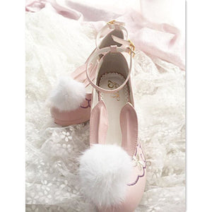 Lolita Bunny Pompom Rabbit Shoes S12882 - KawaiiMoriStore