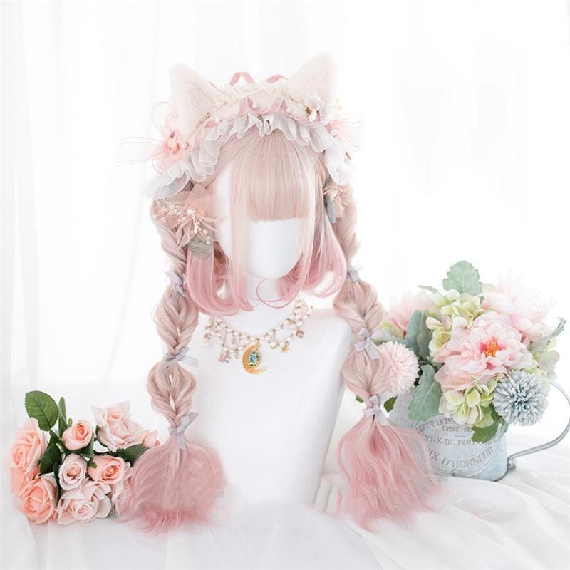 Lolita Cherry Pink Double Ponytail Wig MK15658 - KawaiiMoriStore