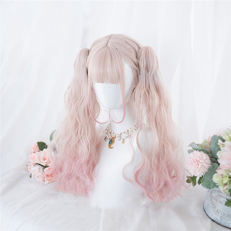 Lolita Cherry Pink Double Ponytail Wig MK15658 - KawaiiMoriStore