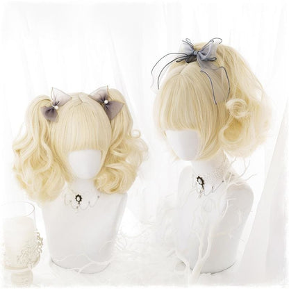 Lolita Cream Yellow Ponytail Wig MK15723 - KawaiiMoriStore